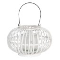 Clayre & Eef Wind Light Ø 34x21 cm White Wood Glass Round