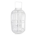 Clayre & Eef Wind Light Ø 28x50 cm White Wood Glass Round