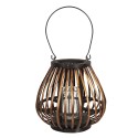 Clayre & Eef Wind Light Ø 23x22 cm Brown Wood Glass Round