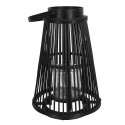 Clayre & Eef Wind Light Ø 28x40 cm Black Wood Glass Round