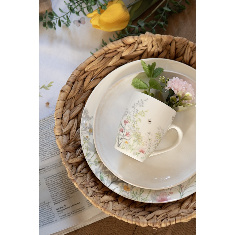 Clayre & Eef Placemat  Ø 35x1 cm Bruin Geel Zeegras Rond