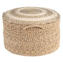 Clayre & Eef Pouf Ø 40x23 cm Brown Straw Round