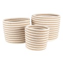 Clayre & Eef Opbergmand Set van 3  Ø 26 Ø 26 Ø 19 cm Beige Bruin Zeegras Rond