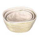 Clayre & Eef Storage Basket Set of 3 Ø 26 Ø 23 Ø 20 cm White Rope Oval