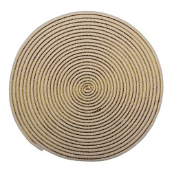 Clayre & Eef Set de table en oiser Ø 51x1 cm Blanc Jaune Jute Rond Cercle