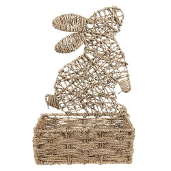 Clayre & Eef Panier de rangement Lapin 30x14x49 cm Marron Rotin