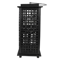 Clayre & Eef Wind Light 19x19x43 cm Black Bamboo Rectangle