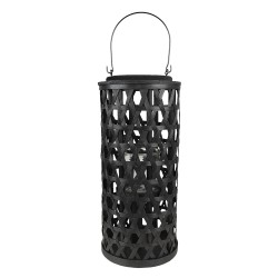 Clayre & Eef Wind Light Ø 19x40 cm Black Bamboo Round