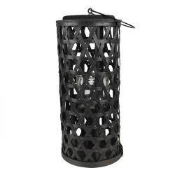 Clayre & Eef Wind Light Ø 19x40 cm Black Bamboo Round