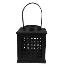 Clayre & Eef Wind Light 17x17x20 cm Black Bamboo Square