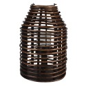 Clayre & Eef Windlicht  Ø 25x35 cm Bruin Hout Glas Rond