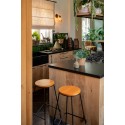 Clayre & Eef Windlicht  Ø 25x35 cm Bruin Hout Glas Rond