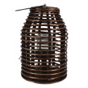 Clayre & Eef Windlicht  Ø 22x32 cm Bruin Hout Glas Rond