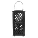 Clayre & Eef Lanterne 19x19x40 cm Noir Bambou Rectangle