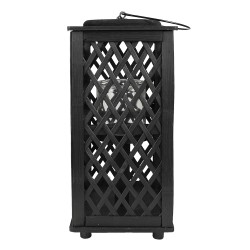 Clayre & Eef Wind Light 19x19x40 cm Black Bamboo Rectangle