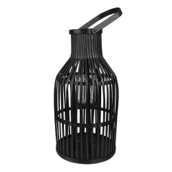 Clayre & Eef Wind Light Ø 23x39 cm Black Bamboo Round