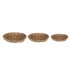 Clayre & Eef Panier de rangement set de 3 Ø 40 cm Marron Rotin Rond