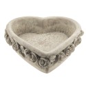 Clayre & Eef Fioriera 27x27x9 cm Grigio Ceramica A forma di cuore Rose