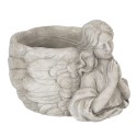 Clayre & Eef Bloempot  19x17x14 cm Grijs Steen Rond