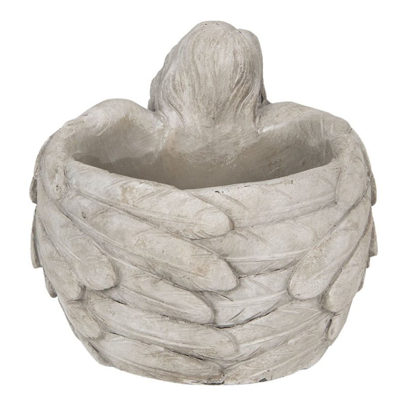 Clayre & Eef Bloempot  19x17x14 cm Grijs Steen Rond