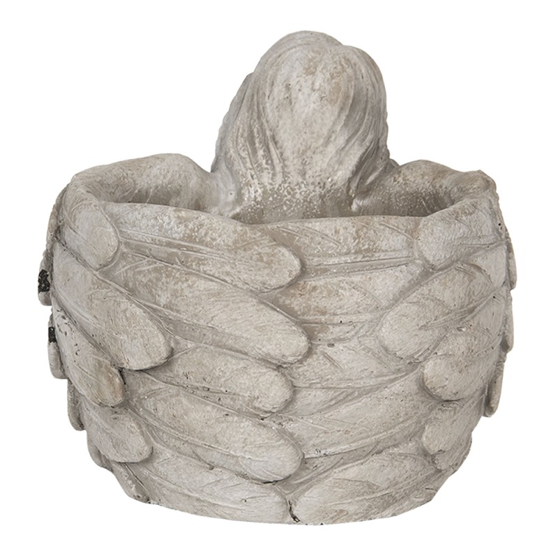 Clayre & Eef Planter Angel 16x13x12 cm Grey Stone Round