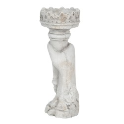 Clayre & Eef Candelabro 13x11x33 cm Grigio Pietra Mano