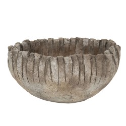 Clayre & Eef Bloempot  Ø 25x13 cm Grijs Bruin Steen Rond