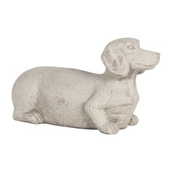 Clayre & Eef Figurine décorative Chien 24x9x13 cm Gris Pierre