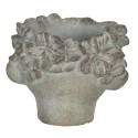 Clayre & Eef Bloempot Hoofd 12x10x9 cm Grijs Bruin Steen Rond