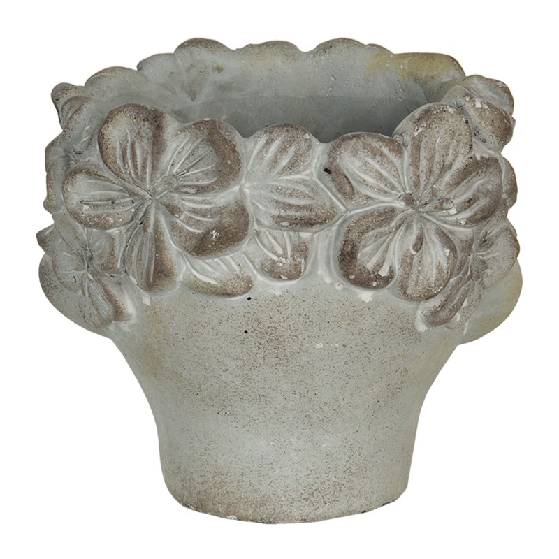 Clayre & Eef Bloempot  16x15x13 cm Grijs Steen