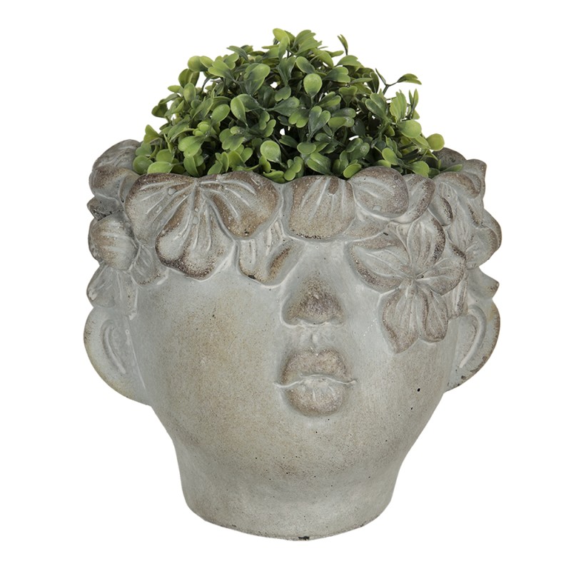 Clayre & Eef Bloempot  30x27x26 cm Grijs Steen