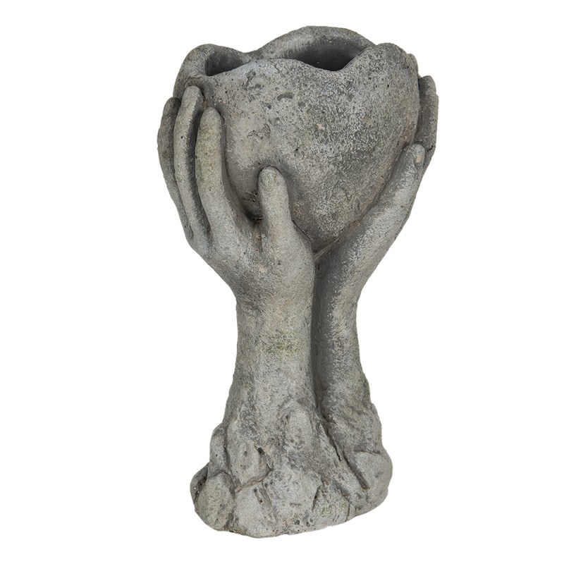 Clayre & Eef Bloempot  19x13x34 cm Grijs Steen