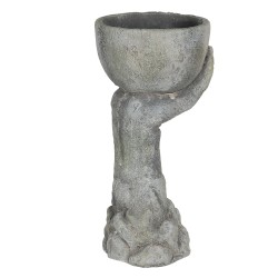 Clayre & Eef Bloempot Hand 18x16x36 cm Grijs Steen