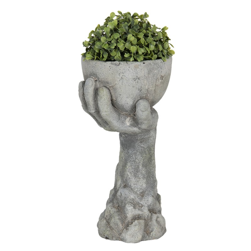 Clayre & Eef Planter Hand 18x16x36 cm Grey Stone