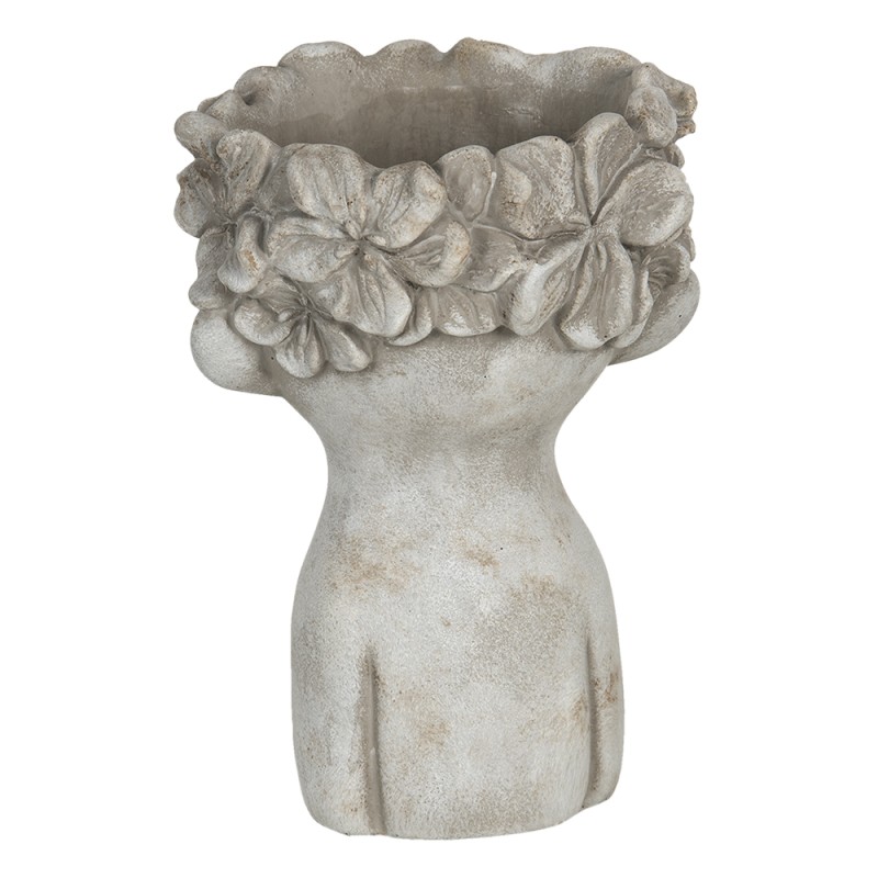 Clayre & Eef Blumentopf 17x17x25 cm Grau Stein