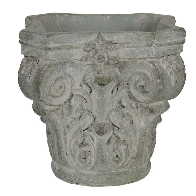 Clayre & Eef Planter 17x17x16 cm Grey Green Stone Square