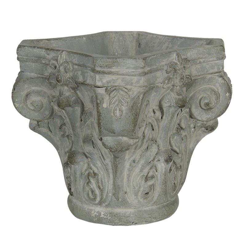 Clayre & Eef Planter 17x17x16 cm Grey Green Stone Square