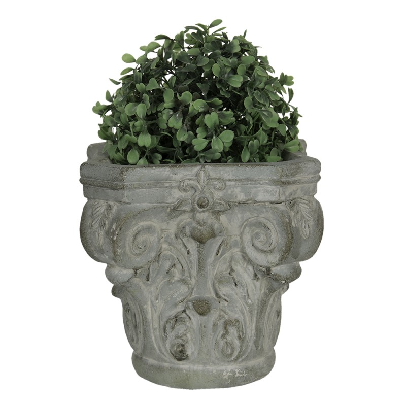 Clayre & Eef Planter 17x17x16 cm Grey Green Stone Square