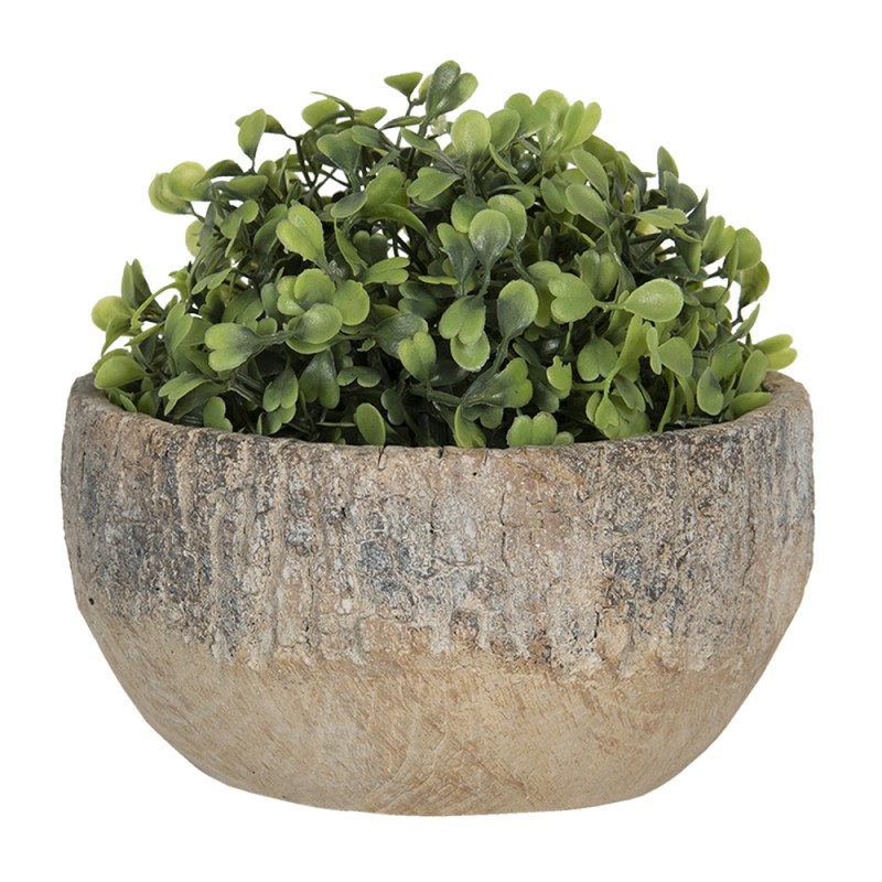 Clayre & Eef Bloempot  Ø 23x11 cm Bruin Steen Rond