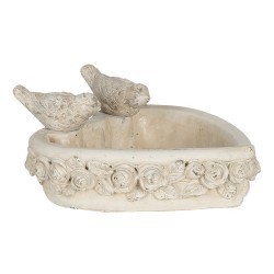 Clayre & Eef Vogelfutterbehälter 24x24x11 cm Grau Stein