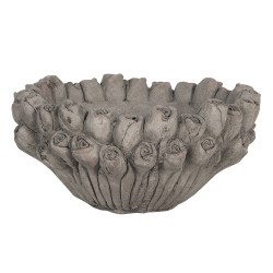 Clayre & Eef Pot de fleurs Ø 27x13 cm Gris Pierre Rond