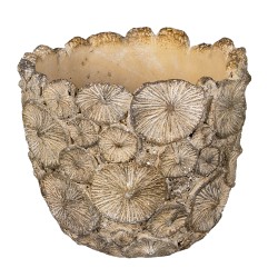 Clayre & Eef Bloempot  Ø 14x13 cm Grijs Steen Rond