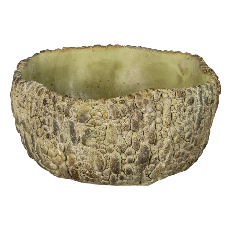 Clayre & Eef Bloempot  22x21x11 cm Groen Steen Rond