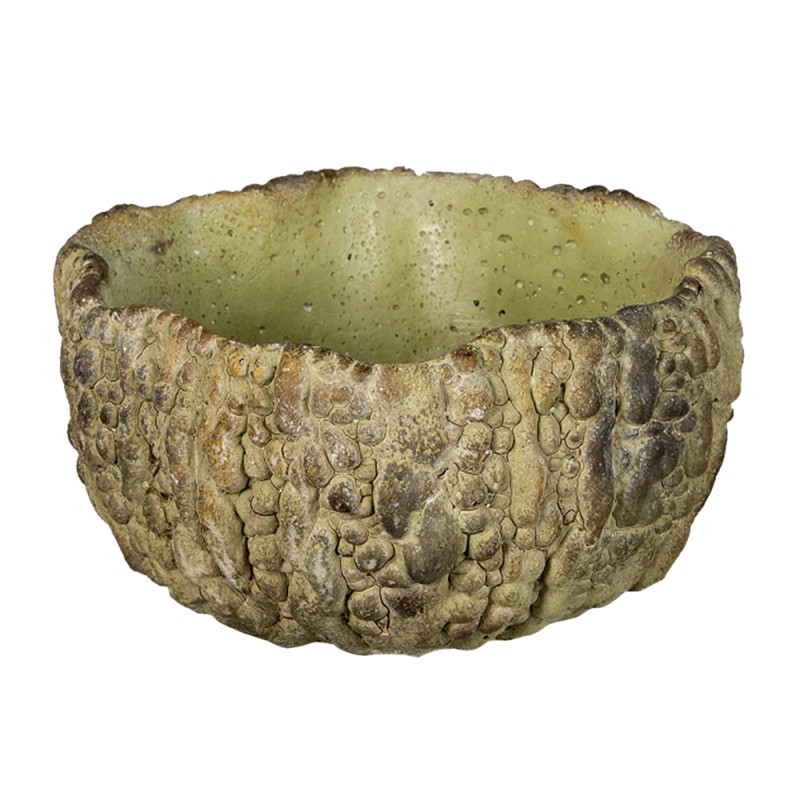 Clayre & Eef Planter 17x16x9 cm Green Stone Round