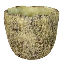 Clayre & Eef Planter Ø 20x18 cm Green Stone Round