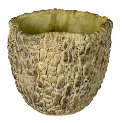 Clayre & Eef Pot de fleurs Ø 17x15 cm Vert Pierre Rond