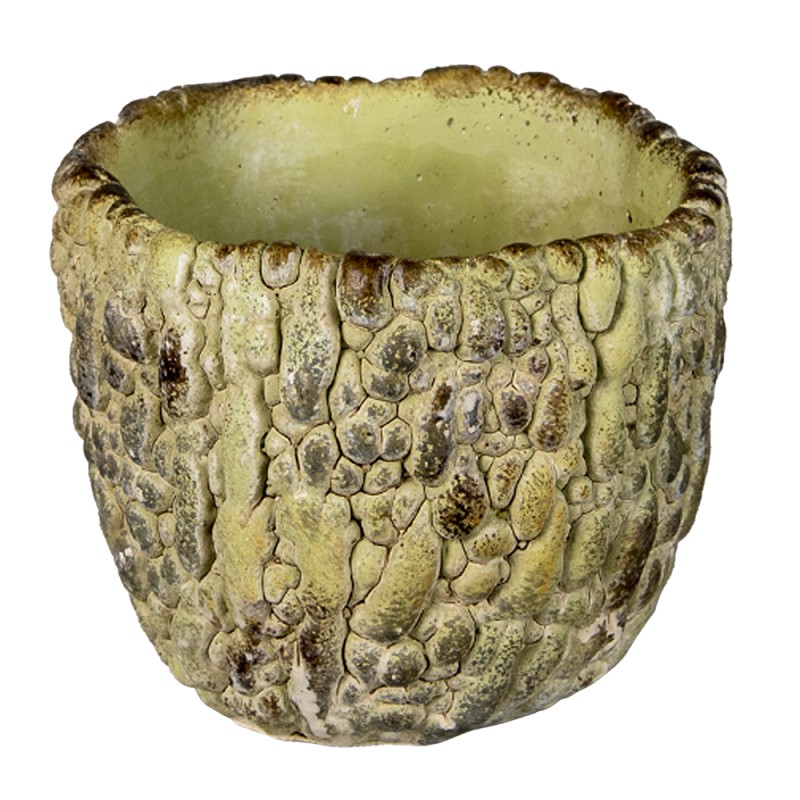 Clayre & Eef Bloempot  Ø 13x11 cm Groen Steen Rond