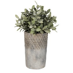 Clayre & Eef Fioriera Ø 12x19 cm Grigio Pietra Rotondo