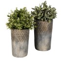 Clayre & Eef Bloempot  Ø 24x39 cm Grijs Steen Rond