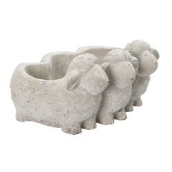 Clayre & Eef Blumentopf Schaf 26x20x12 cm Grau Stein